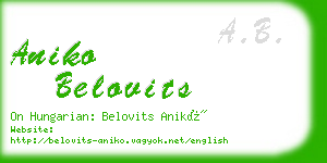 aniko belovits business card